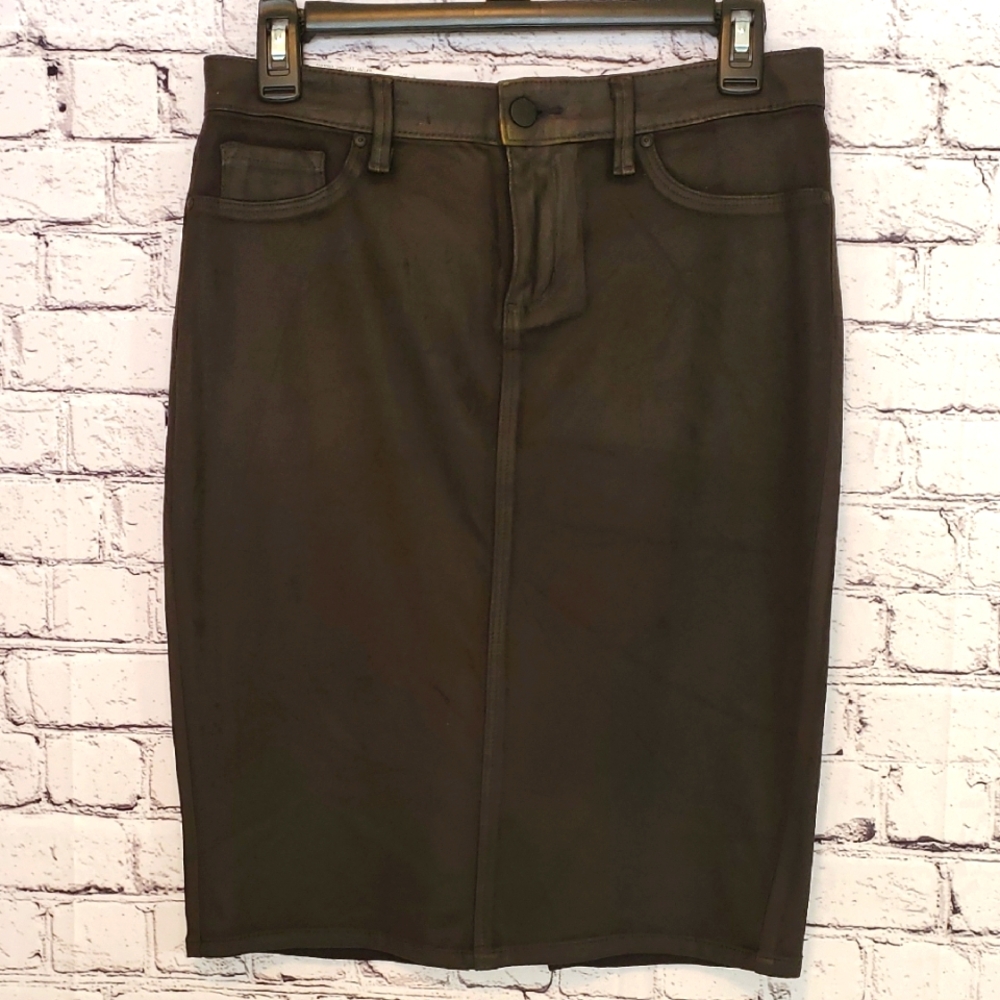 Jessica Simpson Haven Pencil Skirt Coated Faux Suede Size 28 NWOT